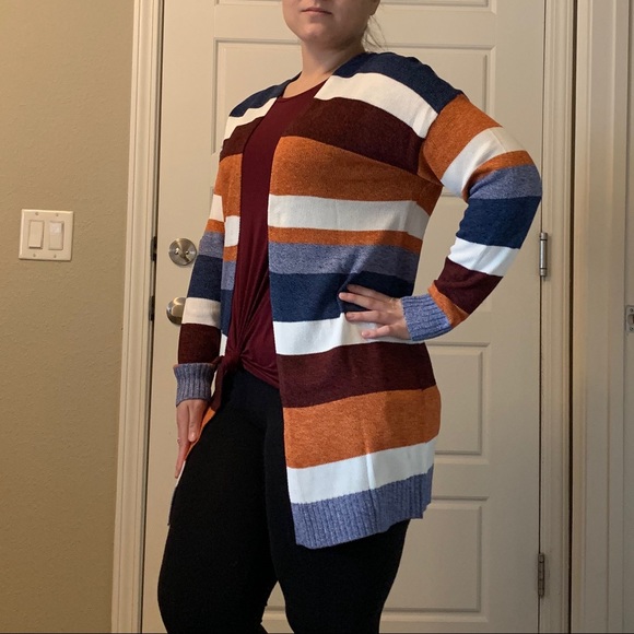 Multicolored Striped Cardigan Sweater - Picture 5 of 8